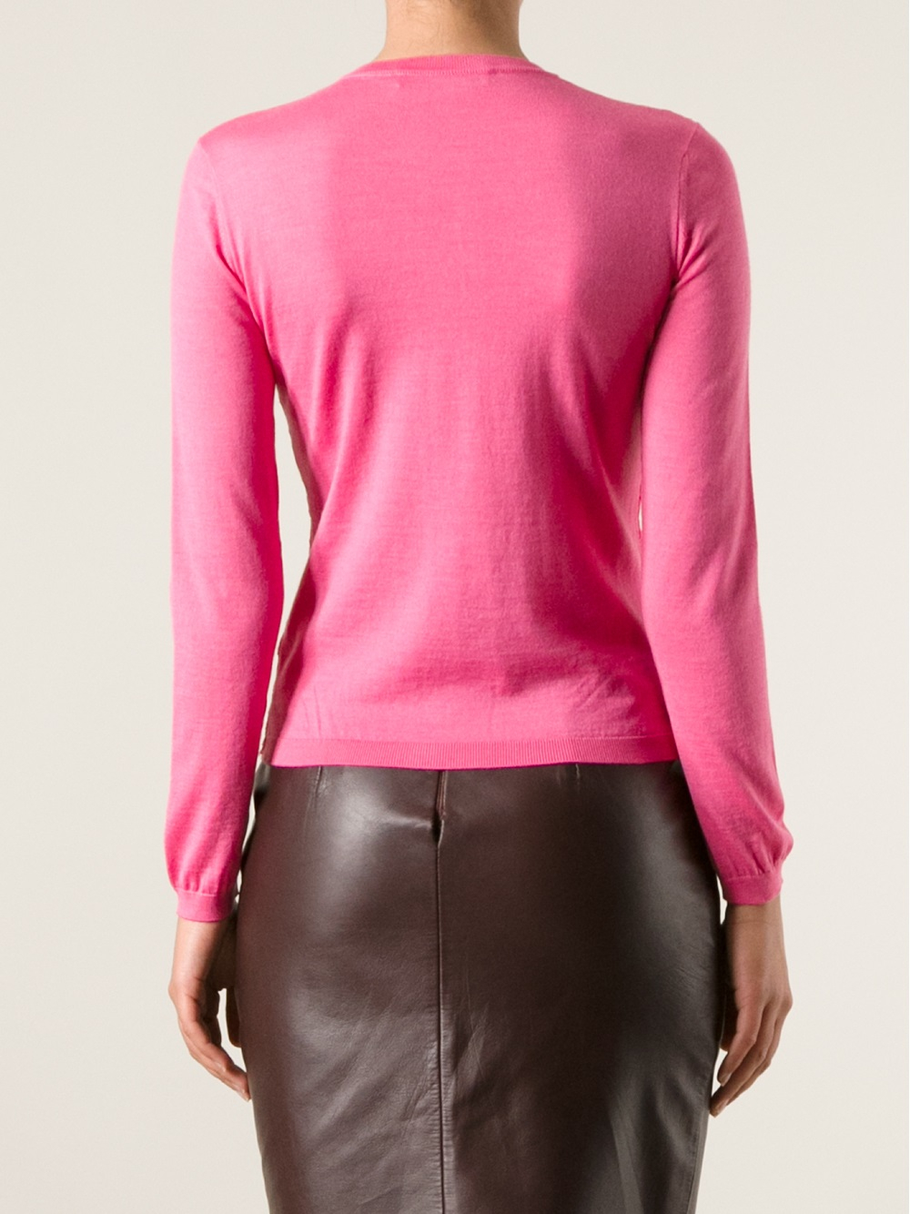 Lyst Valentino Lace Front Cardigan in Pink