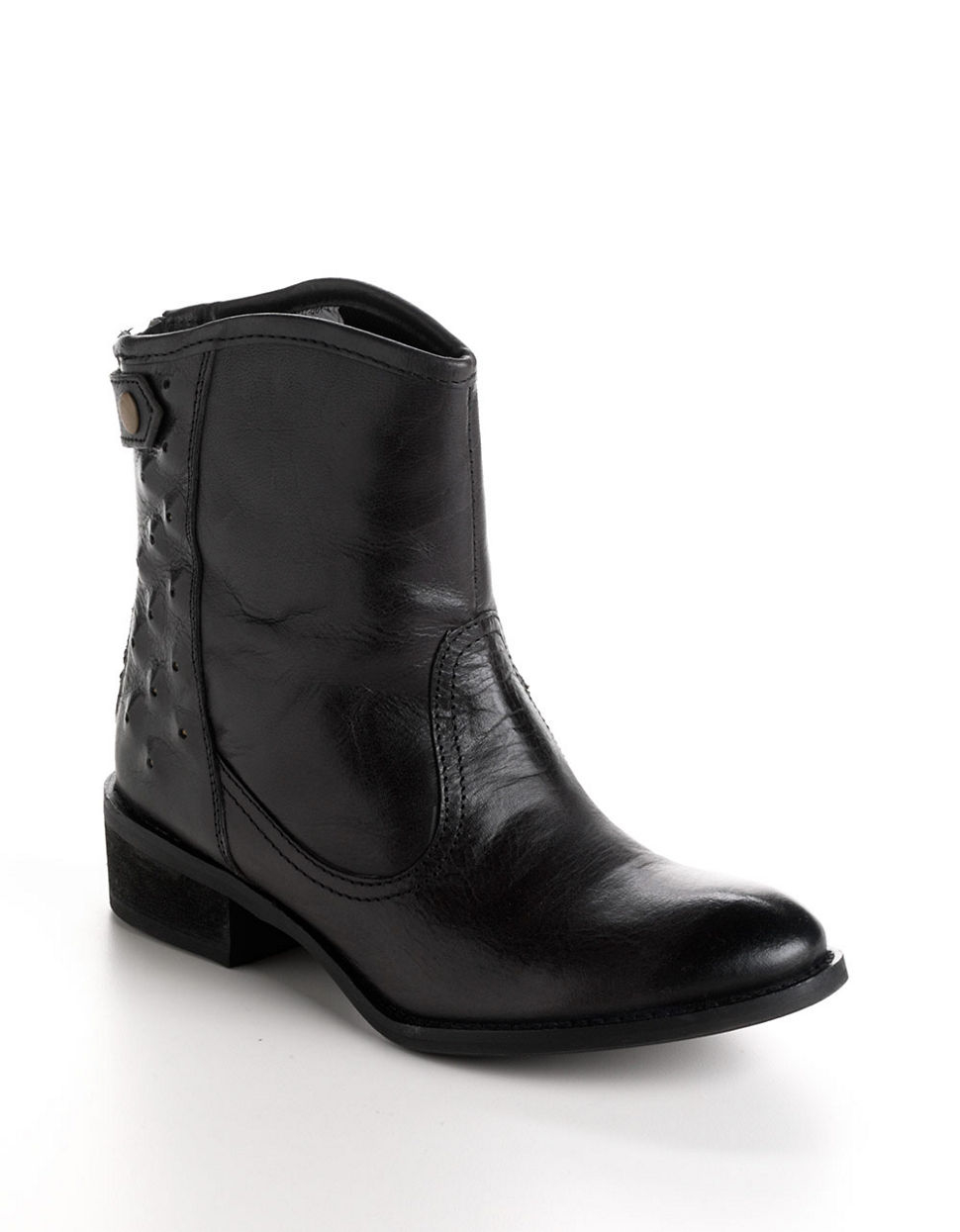 Naughty Monkey Incognito Leather Moto Boots in Black | Lyst