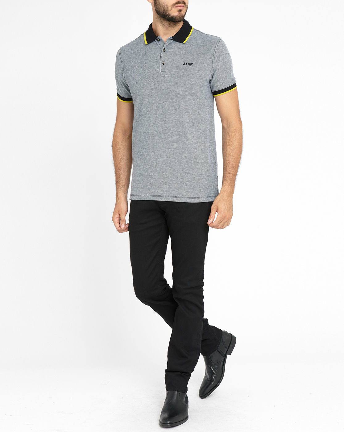 armani polo shirt grey