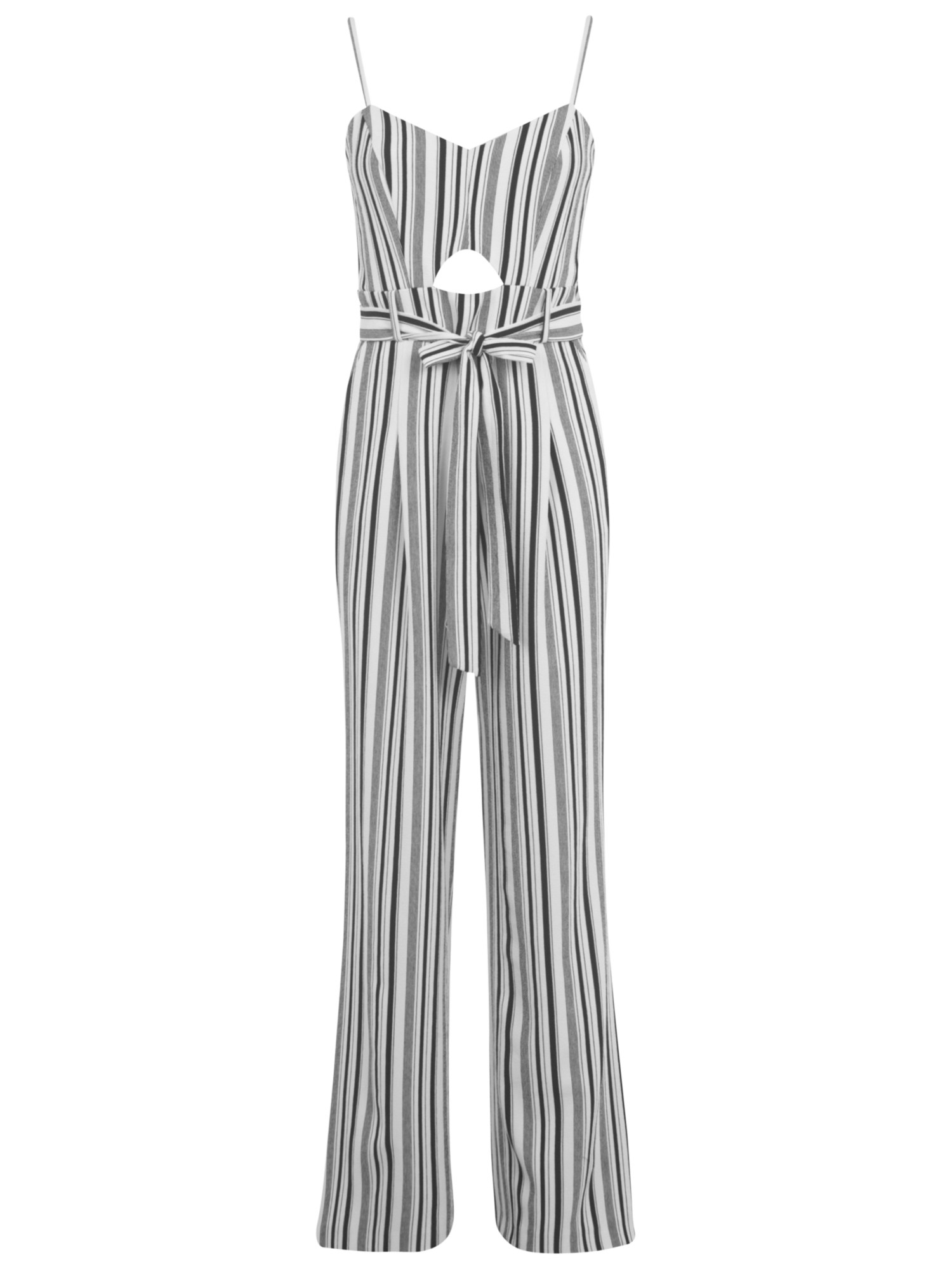 Wide Strap Chevron Print Black Jumpsuit