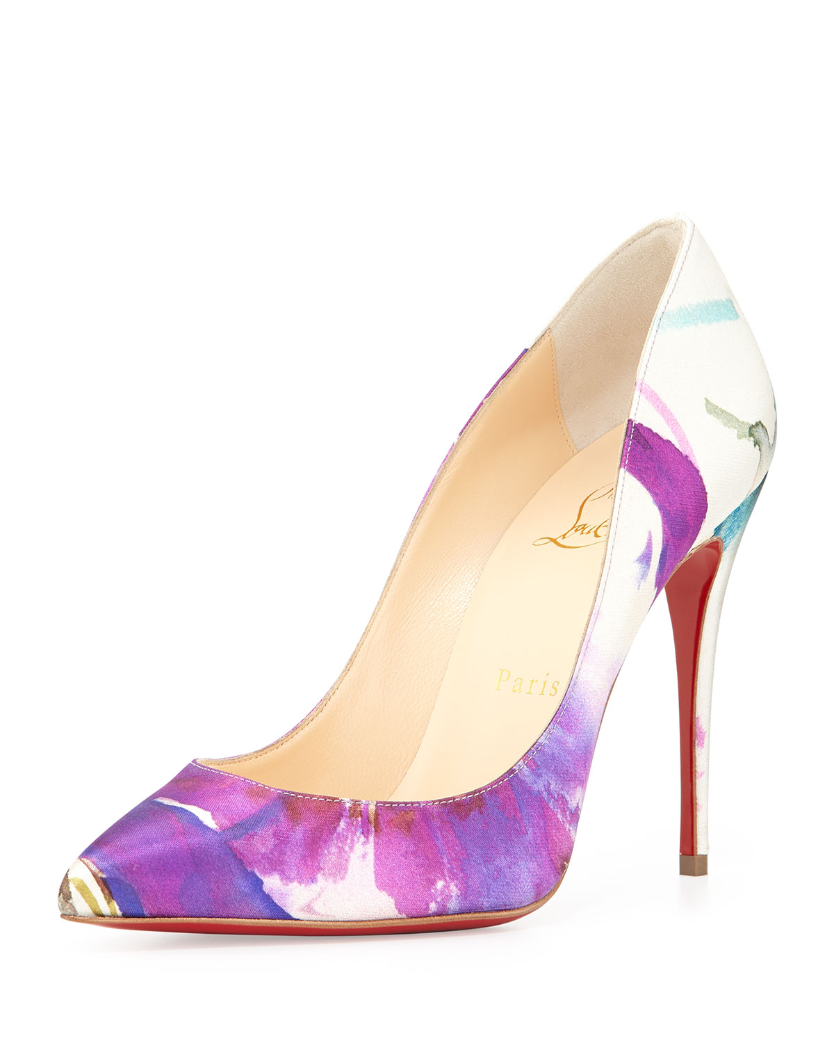 Christian louboutin Pigalle Follies Satin Red Sole Pump in Blue ...