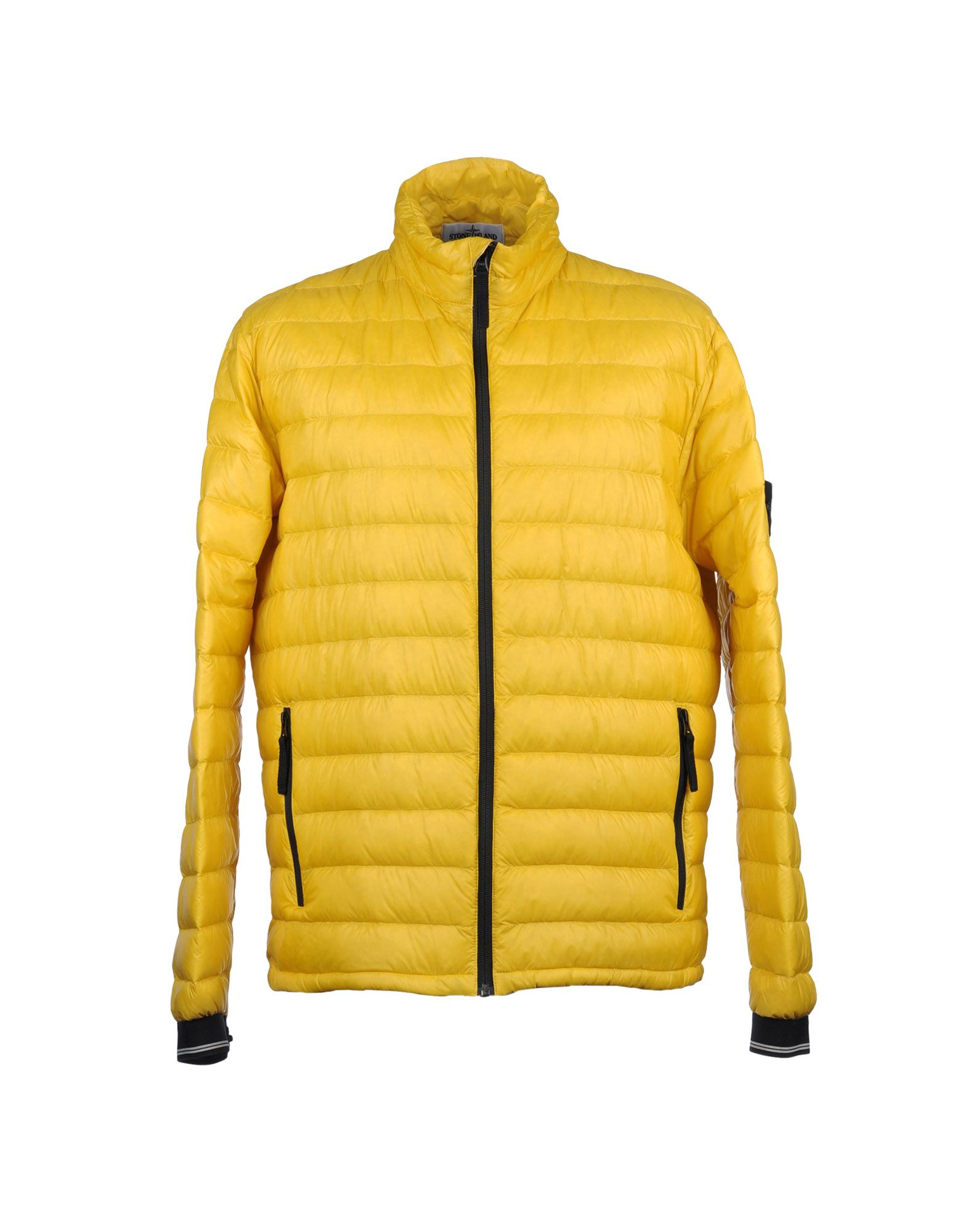 Stone Island Zipper Puffer Down Jacket in Yellow for Men | Lyst