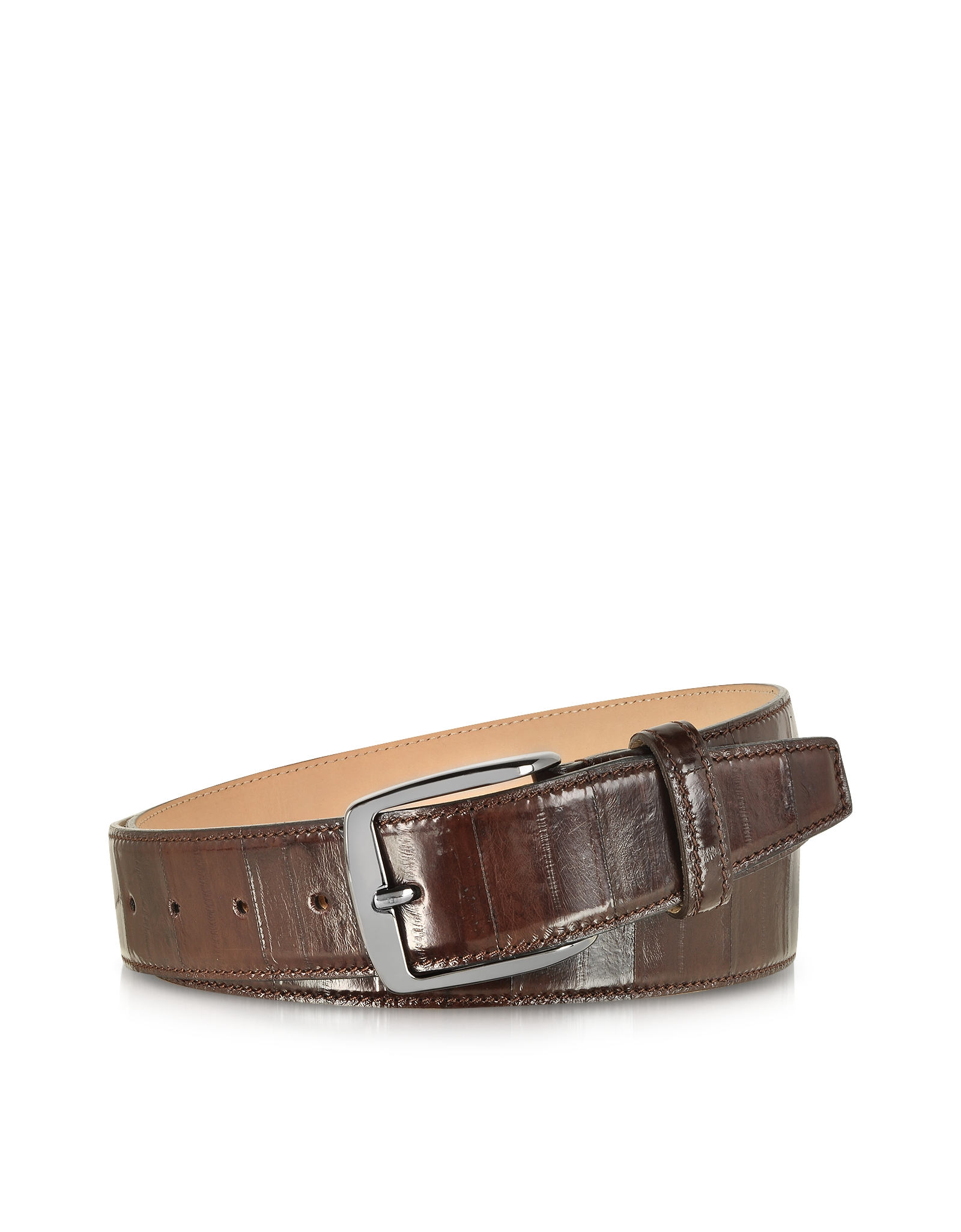 Lyst - Forzieri Brown Eel Leather Men&#39;s Belt in Brown for Men