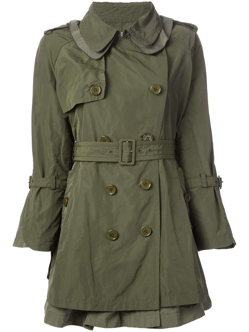 Moncler Durenne Trench Coat in Green | Lyst