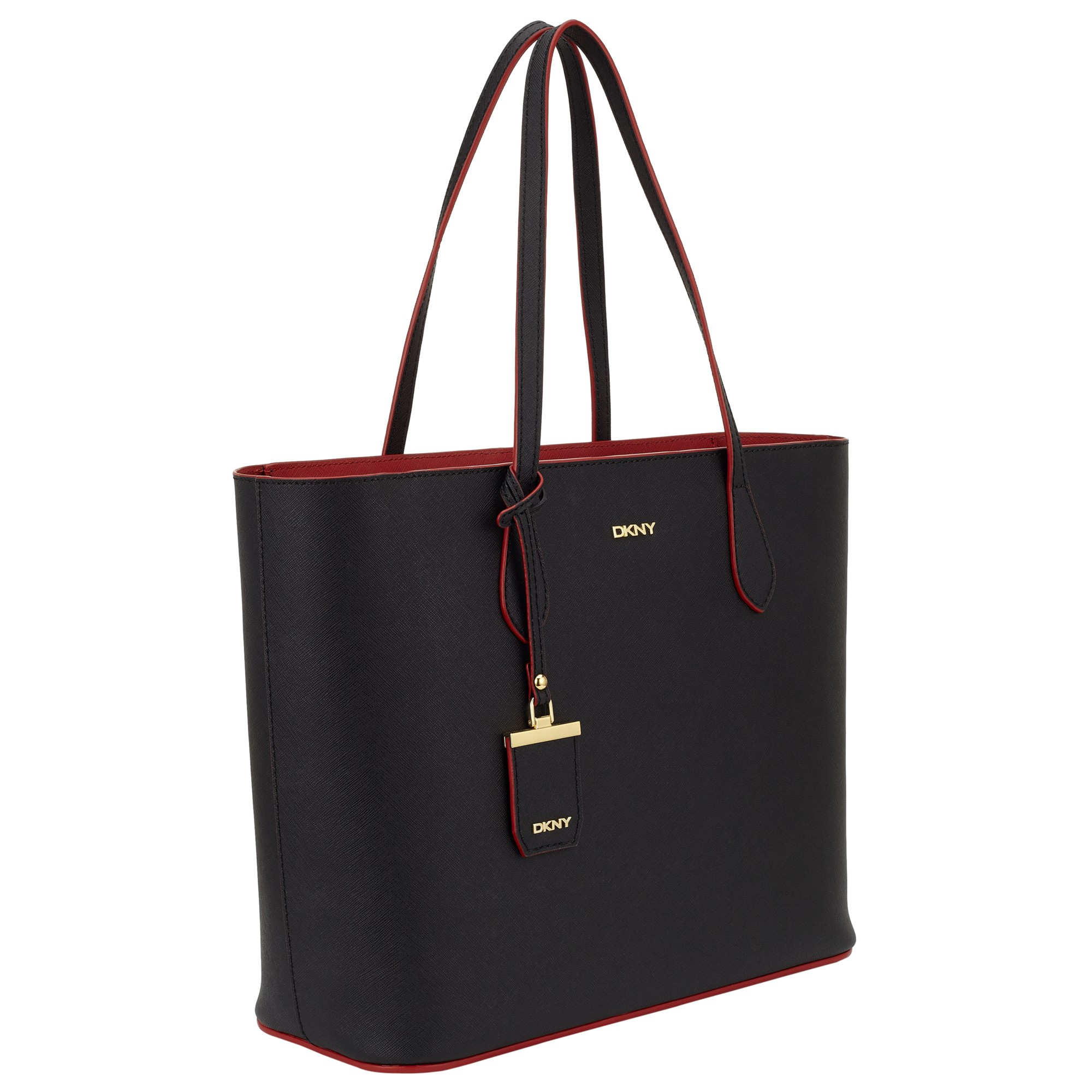 Dkny Bryant Park Saffiano Leather Zip Shopper Bag in Black | Lyst