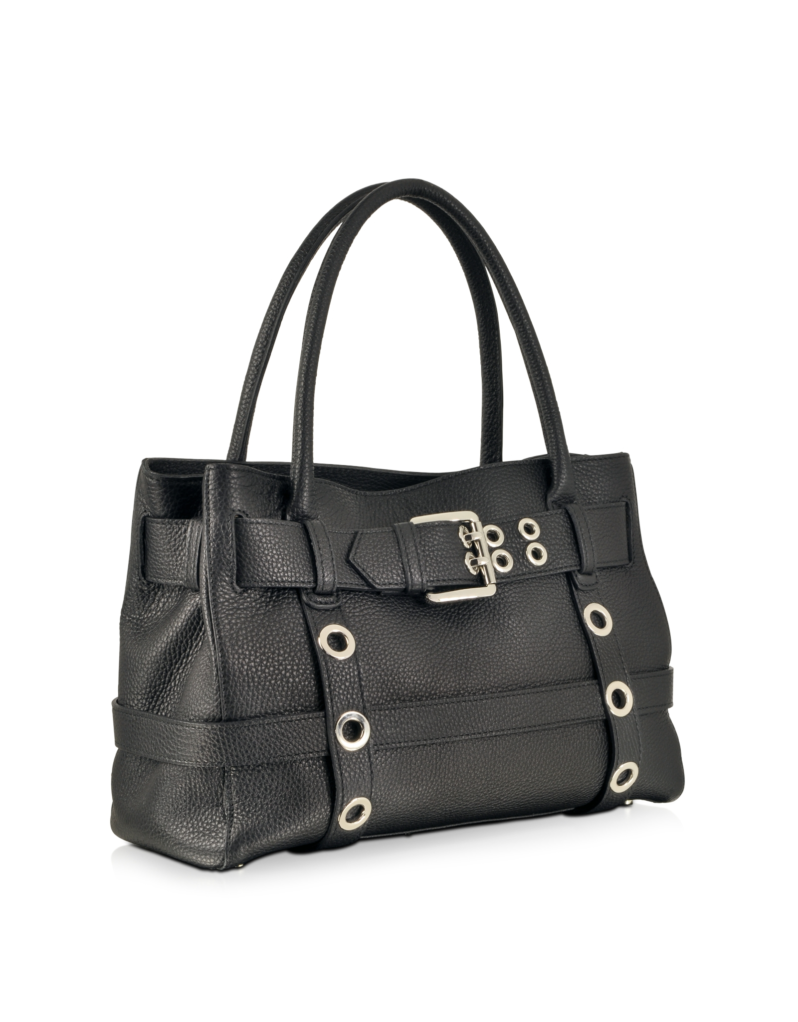 Buti Black Leather Shoulder Bag W/buckle in Black | Lyst