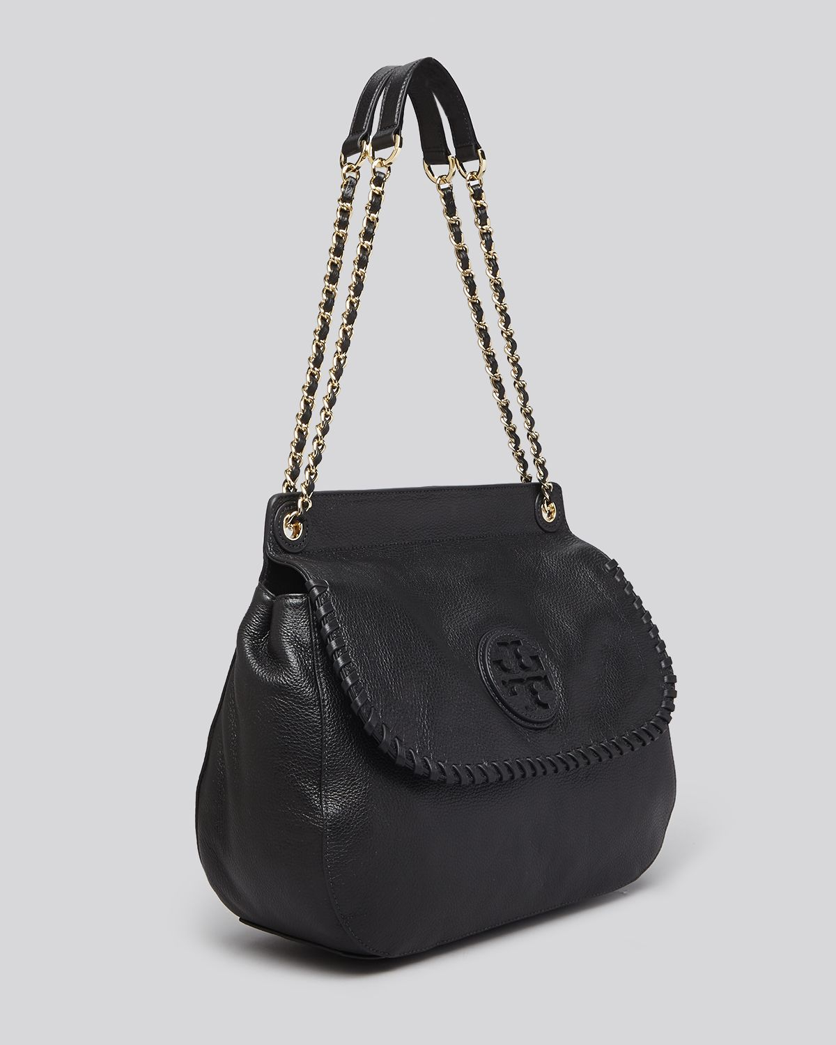 Lyst - Tory Burch Shoulder Bag - Marion Saddle Bag in Black