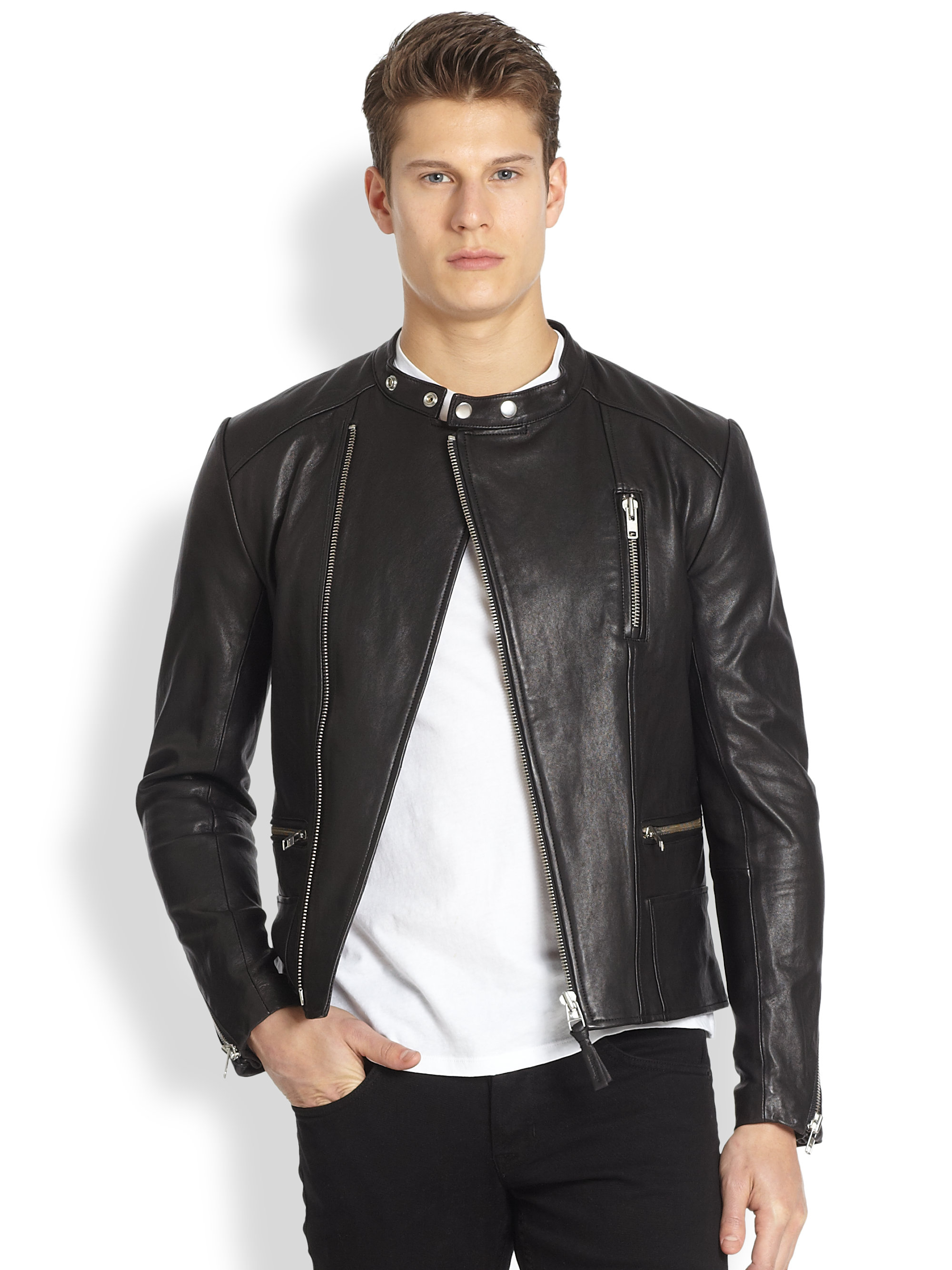 Lyst - Mackage Leather Moto Jacket in Black for Men