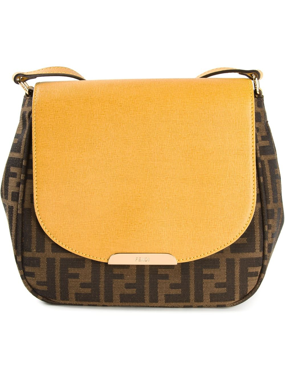 Fendi &#39;Zucca&#39; Crossbody Bag in Yellow - Lyst