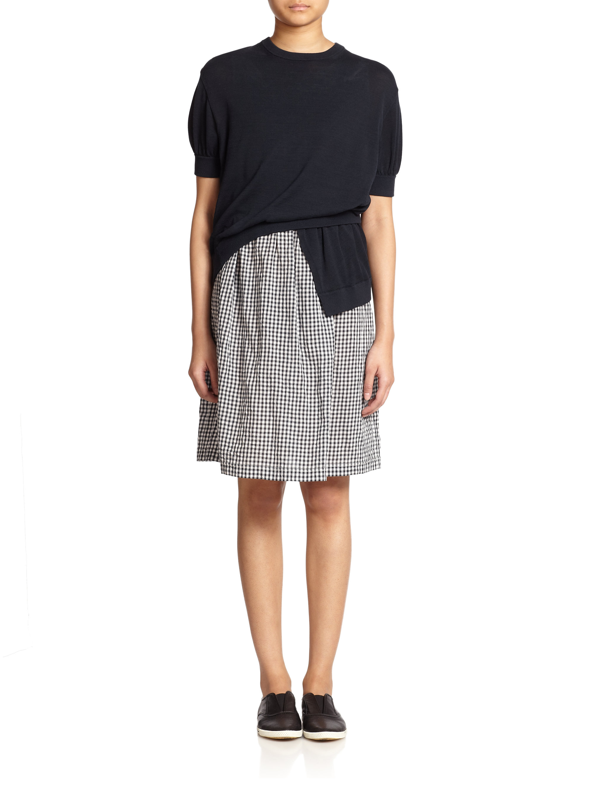 Lyst Marc By Jacobs Marcy Cotton Sweatshirt Gingham Dress In Blue Gallery