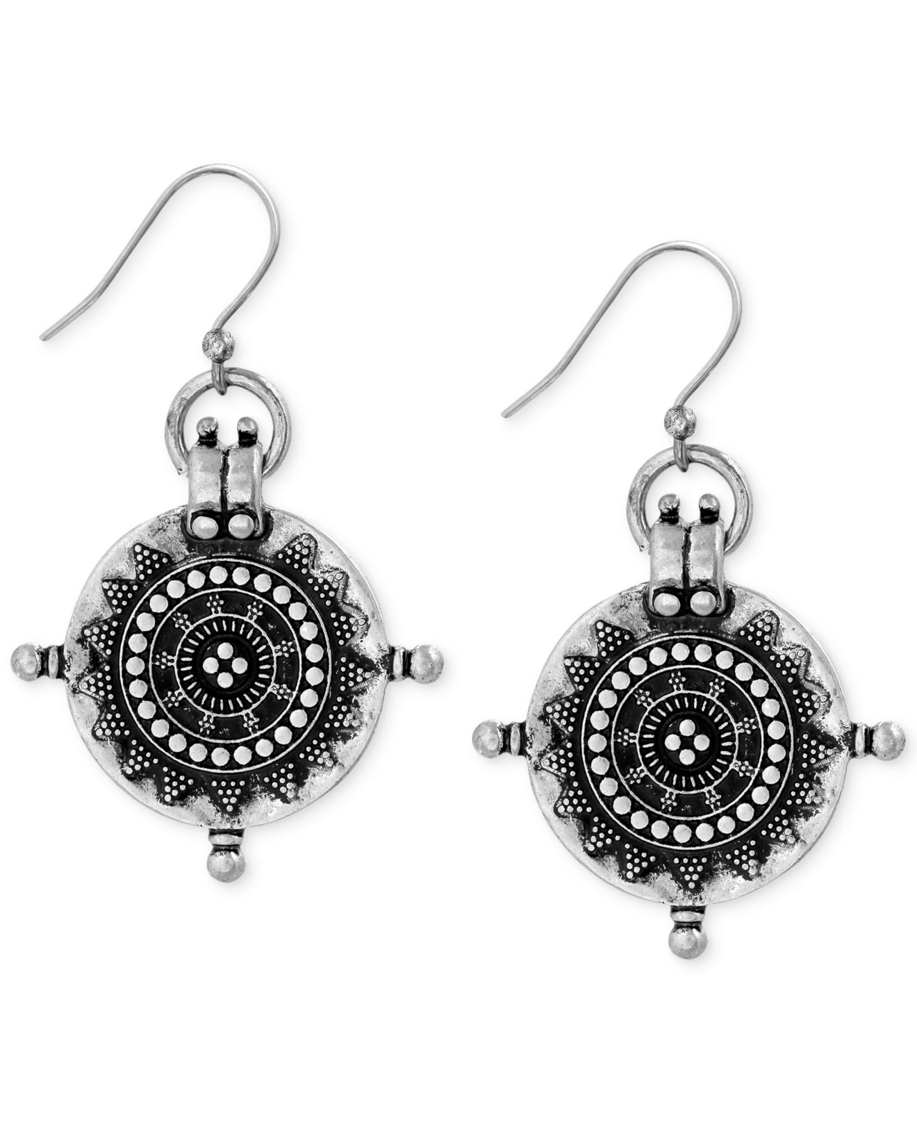 Lyst - Lucky Brand Silver-tone Coin Drop Earrings in Metallic