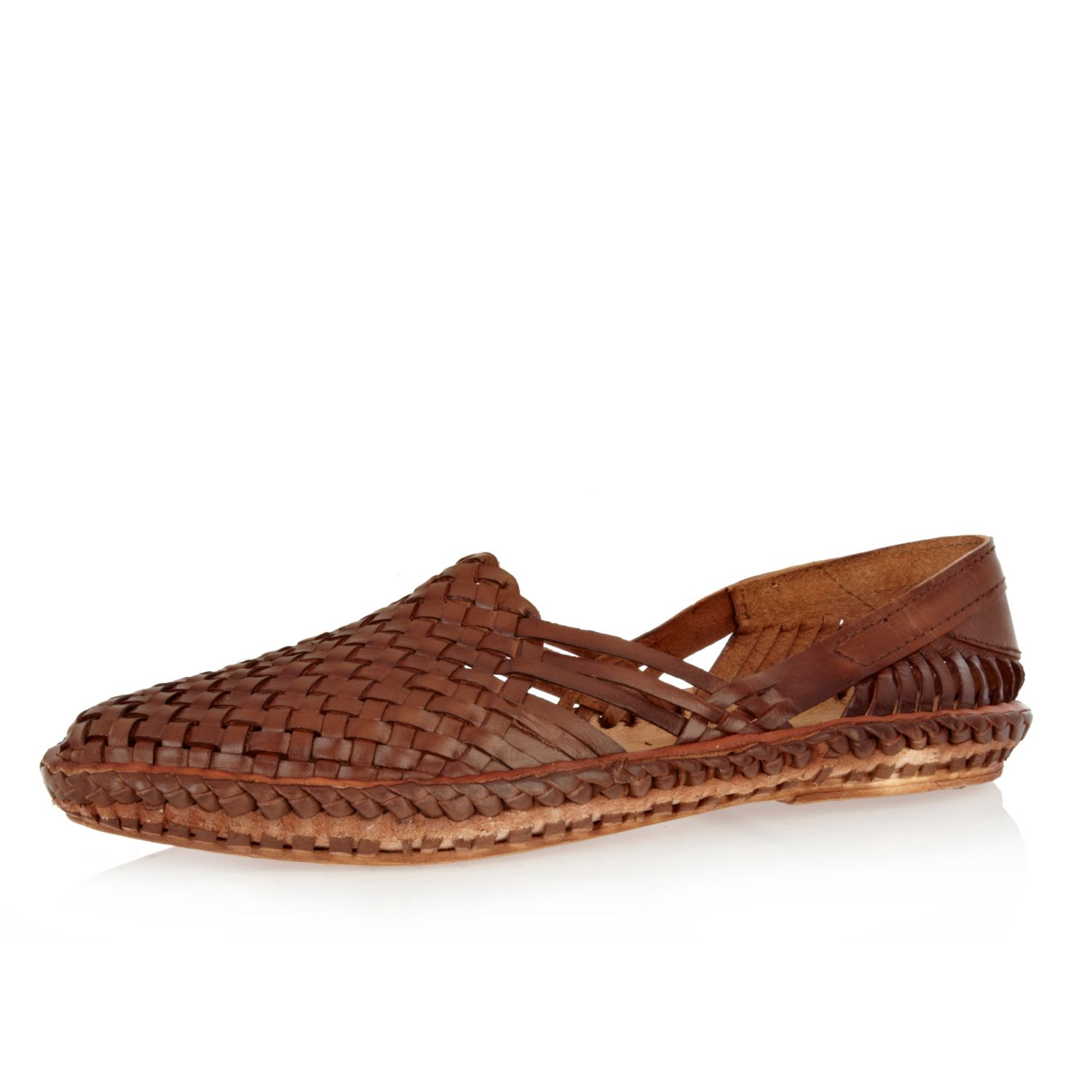 River Island Brown Woven Slip On Shoes in Brown for Men | Lyst