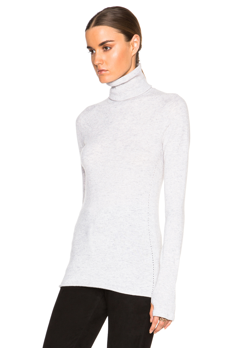 Lyst - Inhabit Cashmere Thumbhole Turtleneck Sweater in White