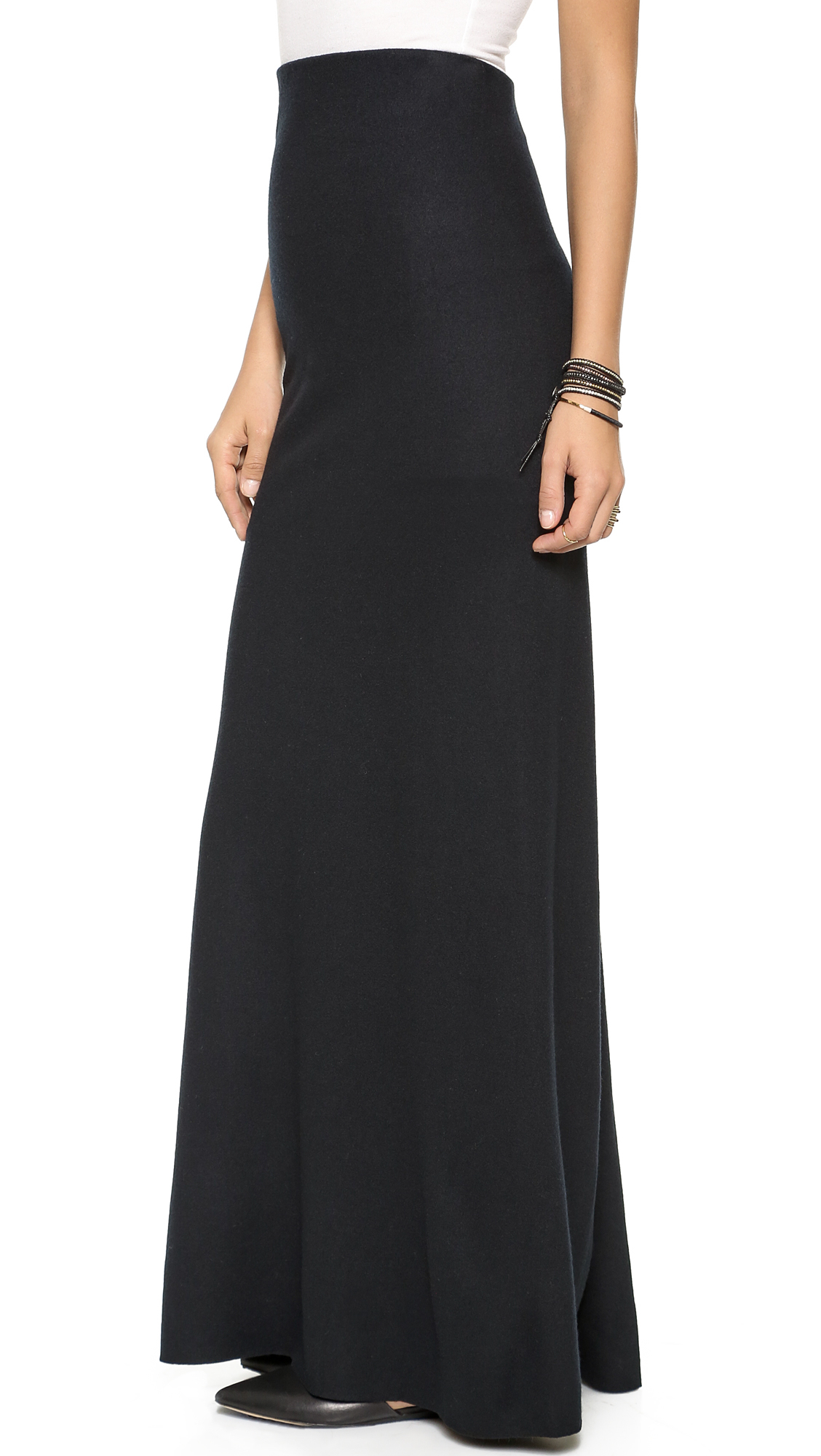 La't by l'agence Long Skirt With Fishtail Hem Black in Black Lyst