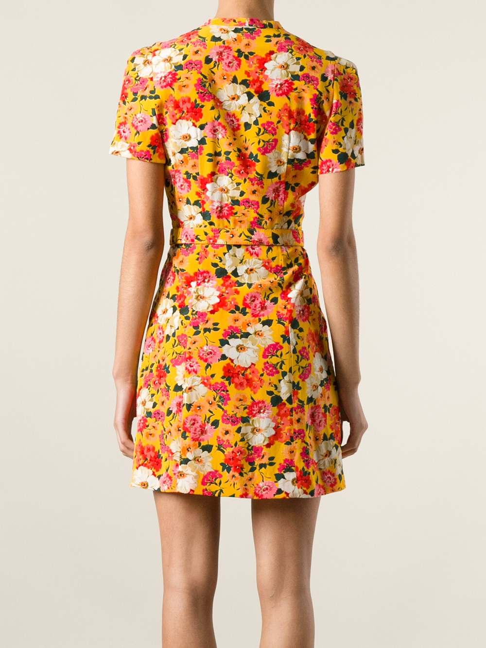 Lyst Moschino Floral Print Dress in Orange