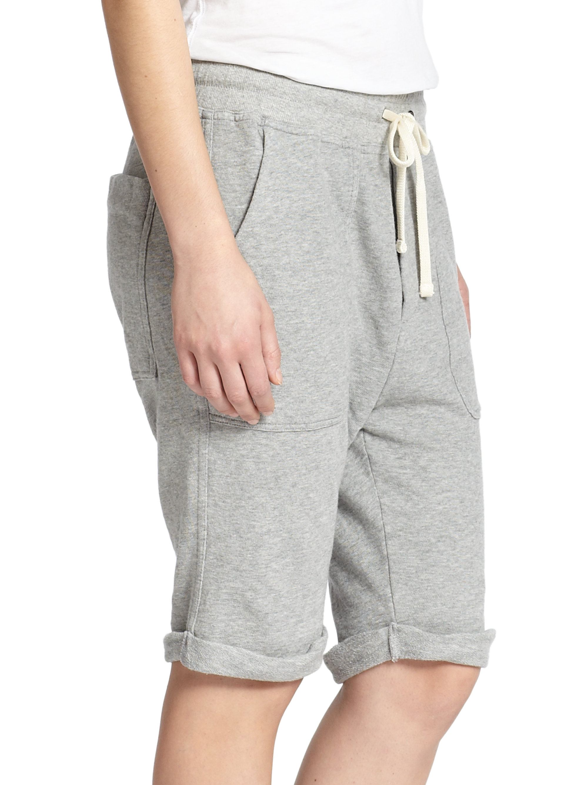 Lyst - James Perse Knit Bermuda Shorts in Gray