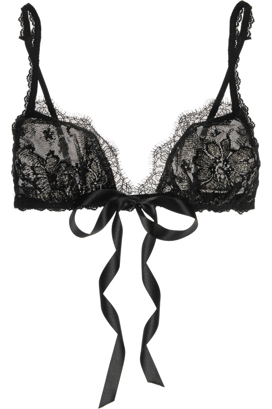 Hanky panky Gilded Floral-Lace Soft-Cup Triangle Bra in Black | Lyst