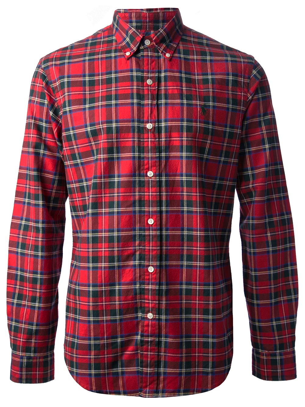 red button down polo