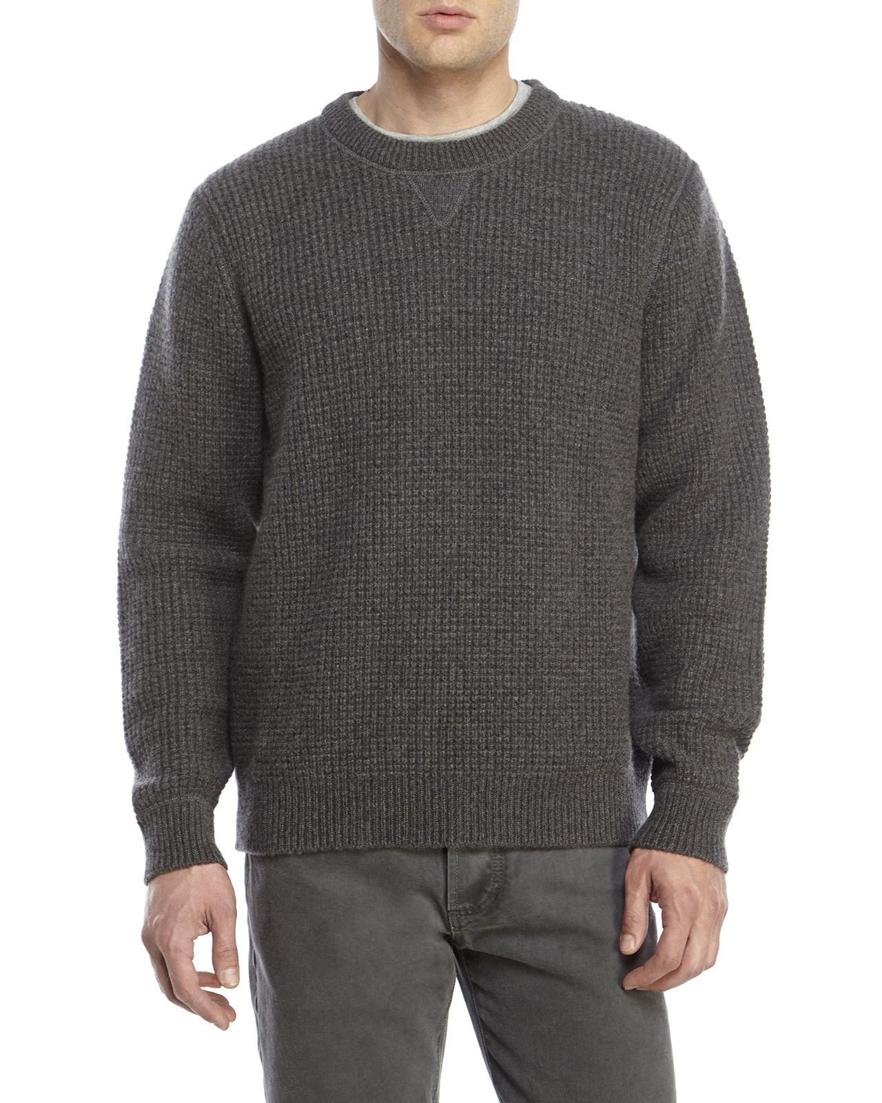 Benson Cashmere Waffle Knit Sweater in Gray for Men | Lyst