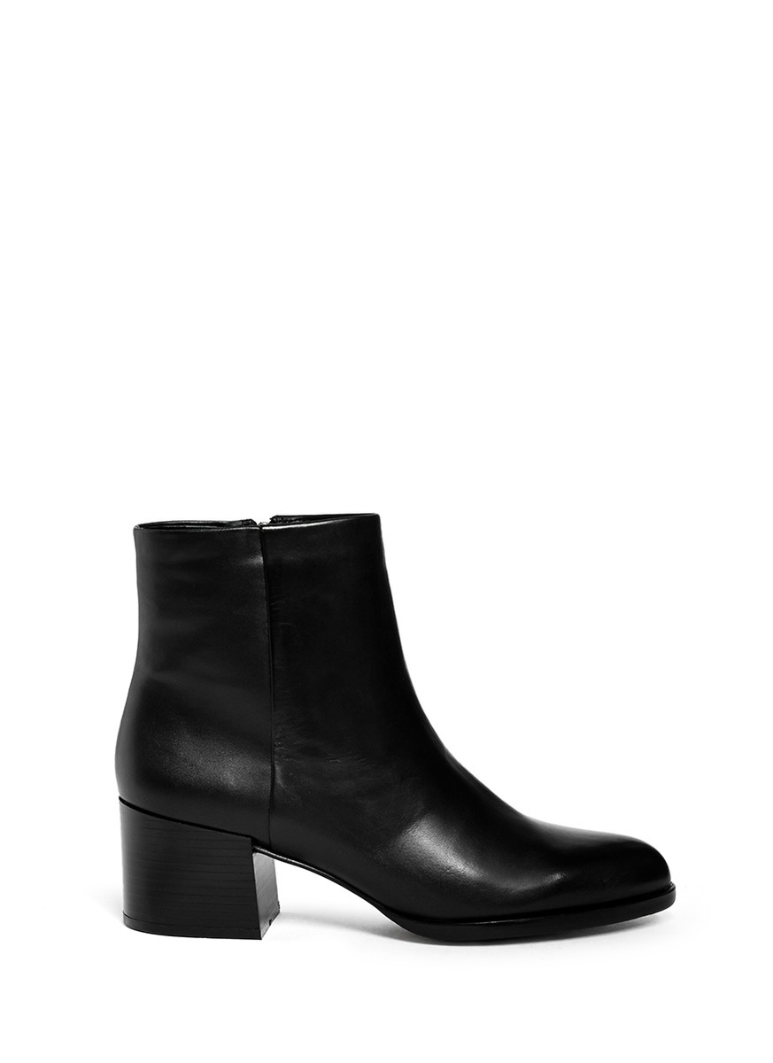 Lyst - Sam Edelman Joey Side-Zip Leather Boots in Black