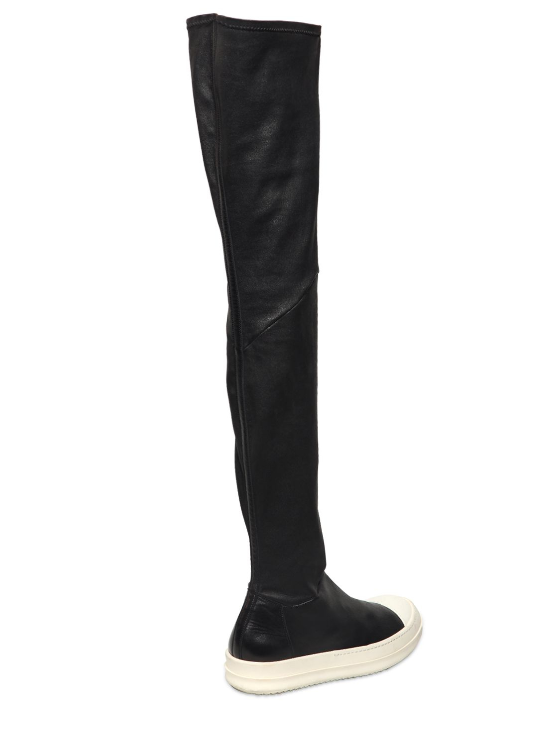 rick owens high knee sneakers