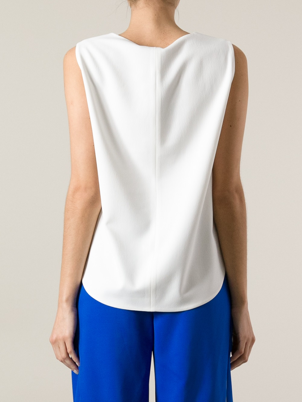 Lyst - Calvin Klein Sleeveless Blouse in White