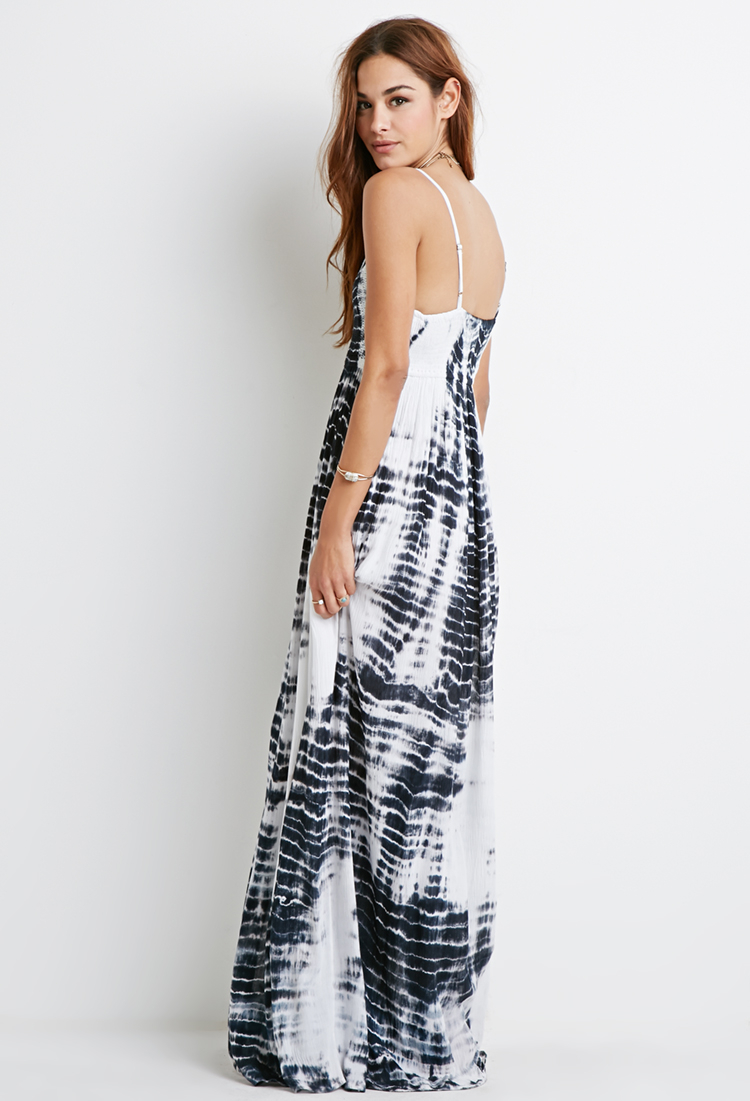 Lyst - Forever 21 Tie-dye Crochet Maxi Dress in White