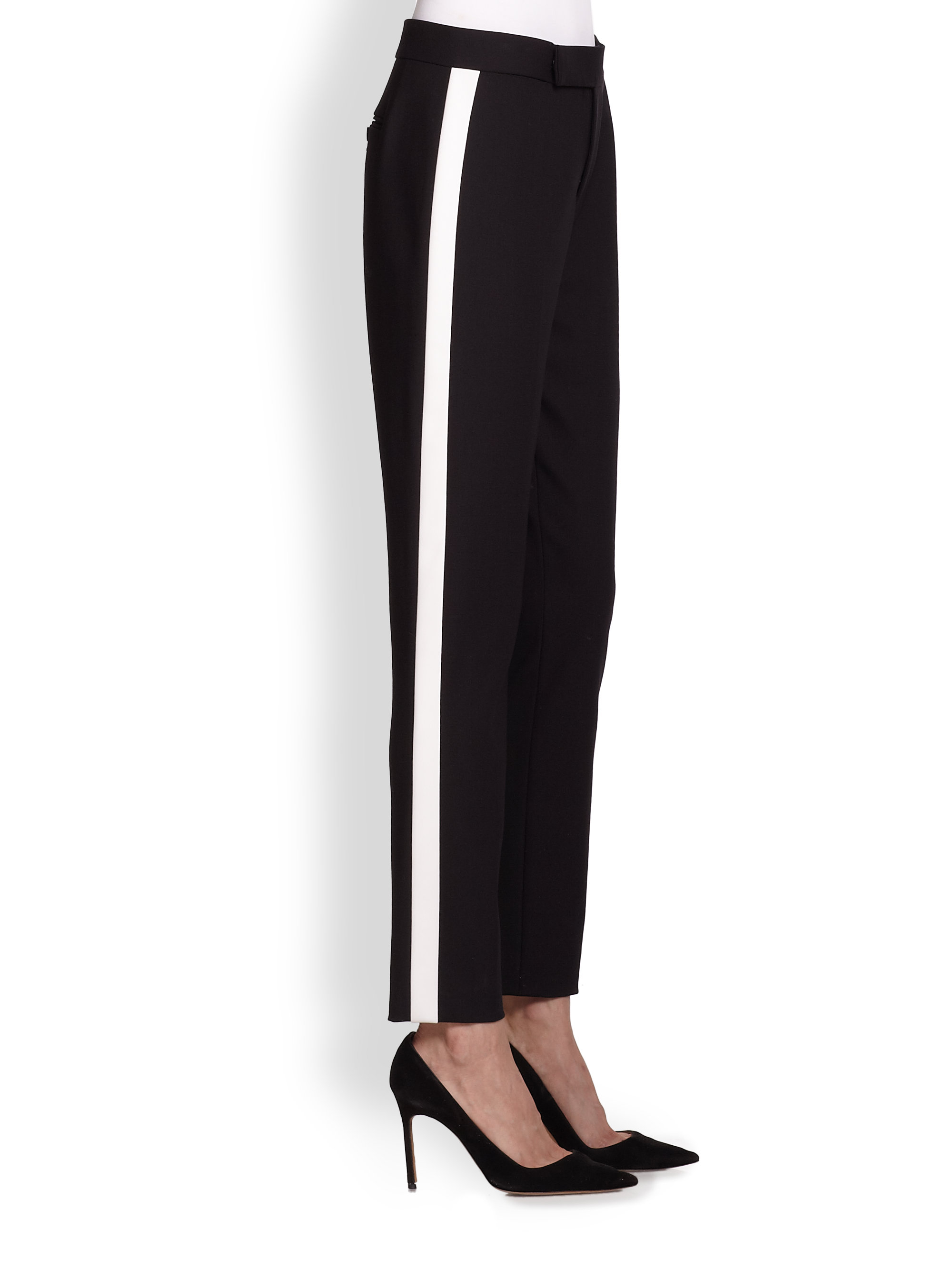 lyst-ralph-lauren-black-label-diane-side-stripe-pants-in-black