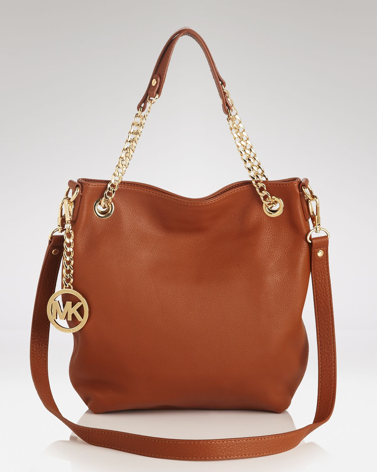 Michael kors brown bag with gold chain best sale