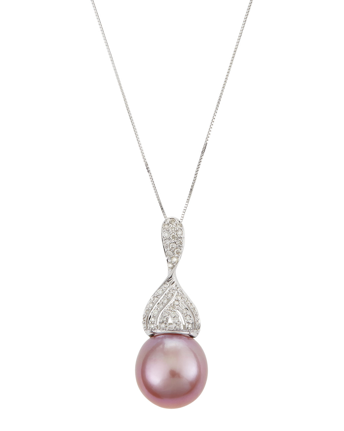 Belpearl Diamond Kasumiga Pearl Pendant Necklace in Pink | Lyst