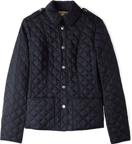 Burberry Brit Cropped Quilted Jacket in Blue (navy) | Lyst