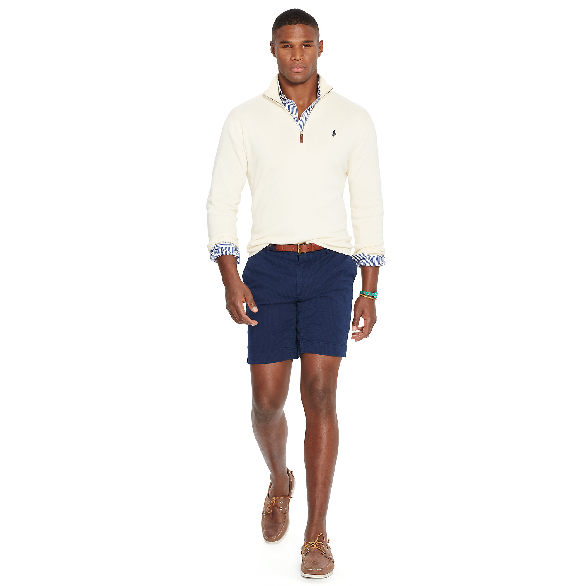 Polo ralph lauren Pima Cotton Half-zip Sweater in White for Men | Lyst