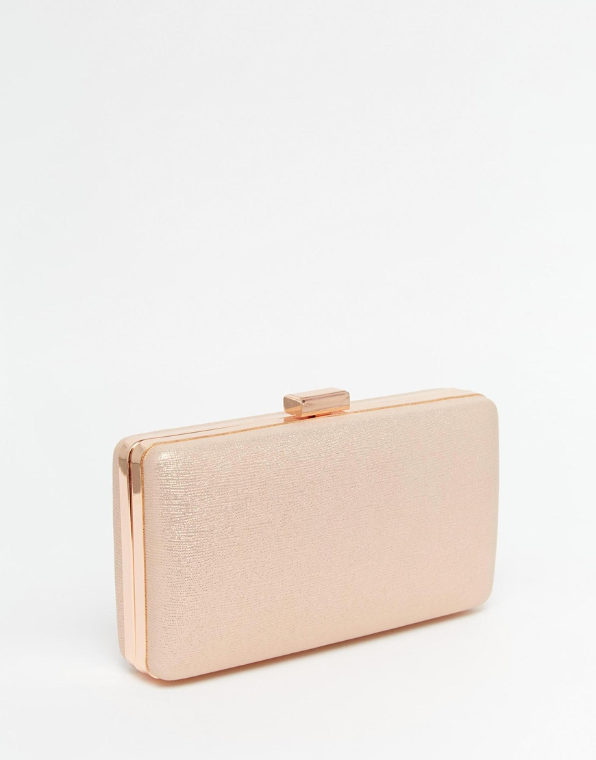 Lyst Chi London Box Clutch Bag In Rose Gold Pink Gallery