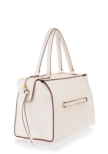 celine white leather handbag ring  