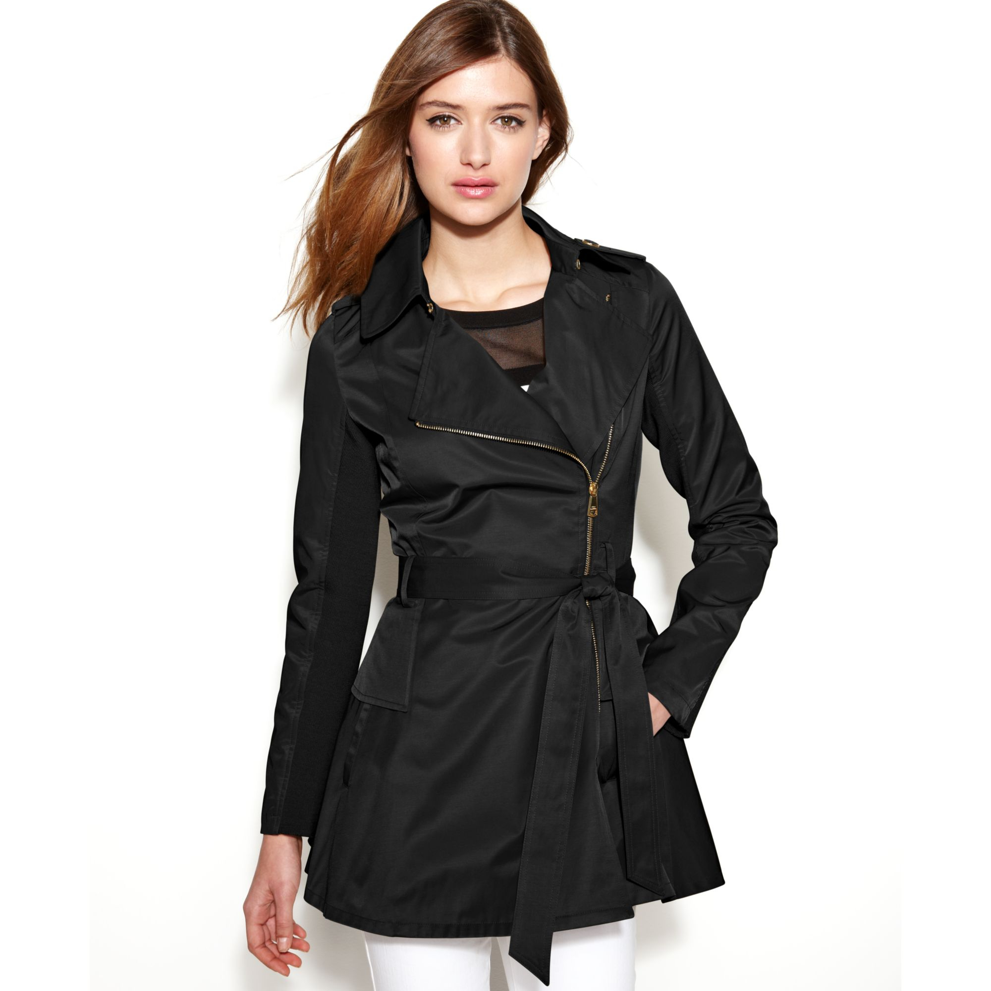 Asymmetrical trench coat