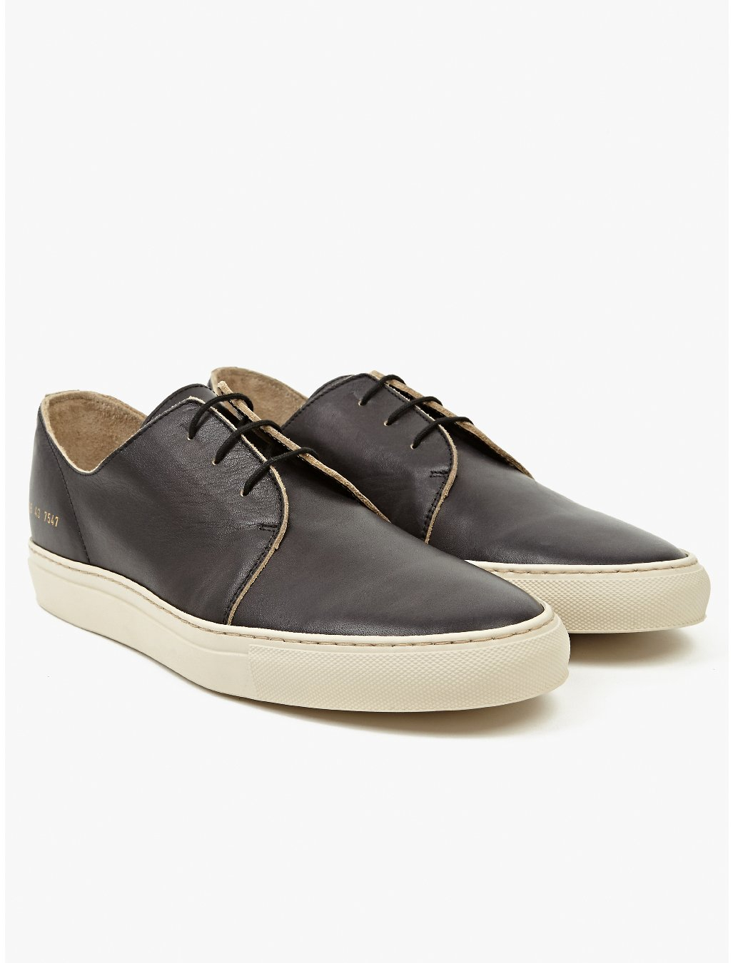 Common Projects Mens Black Leather Rec Sneakers in Black for Men | Lyst