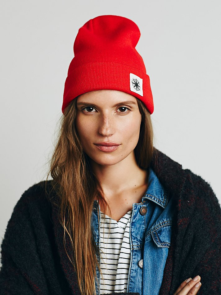 Free People Compass Cuff Beanie in Red - Lyst
