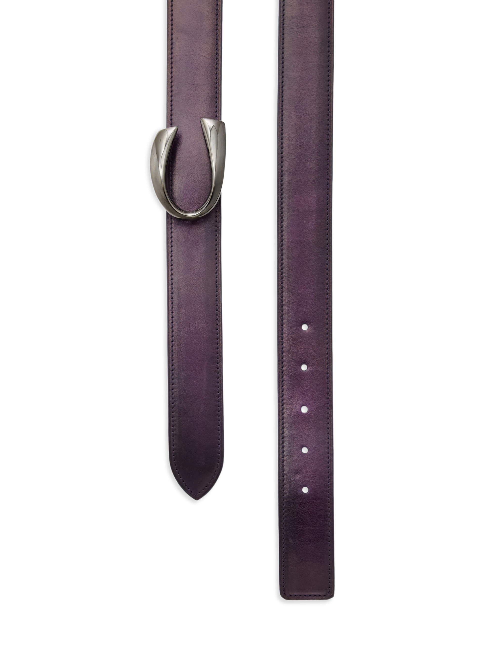 Corthay Aubergine Patina French Leather Belt in Purple for Men | Lyst  