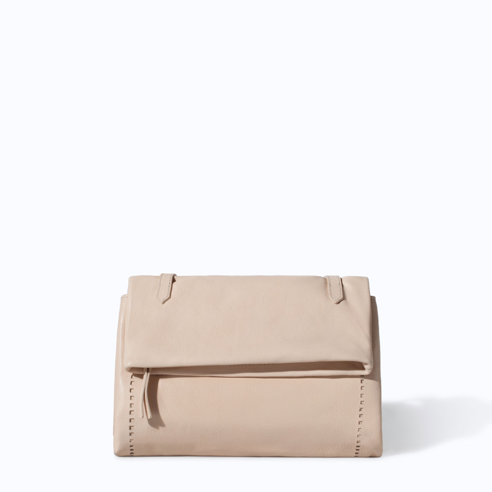 Zara Leather Messenger Bag in Natural Lyst