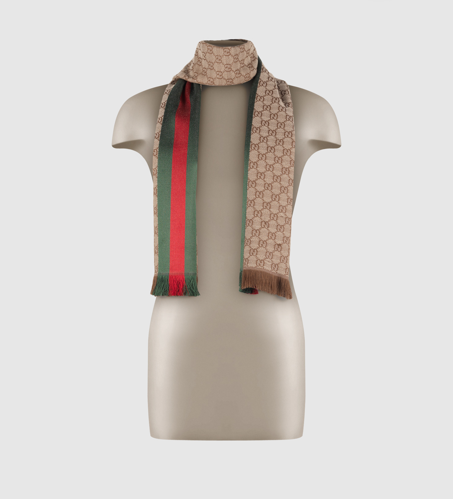 Lyst Gucci Gg Jacquard Web Knit Scarf In Natural For Men