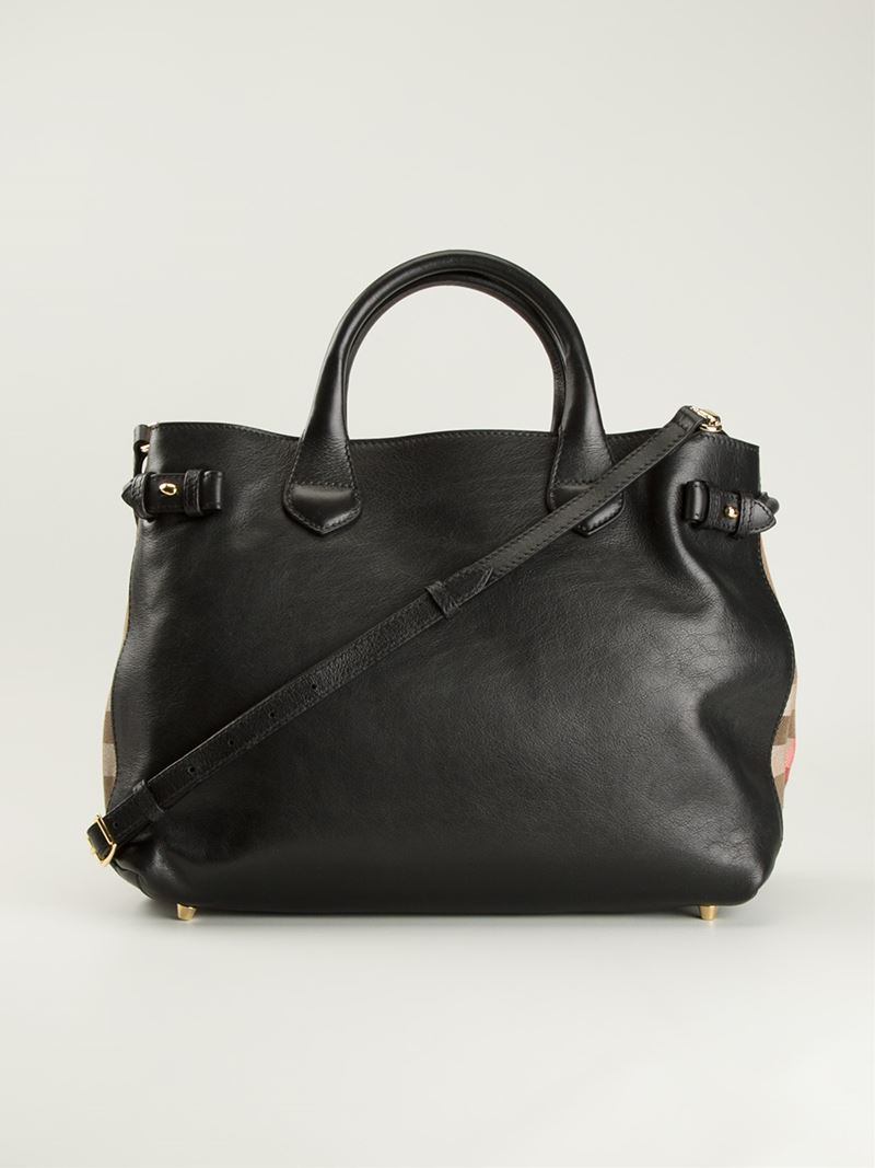 burberry medium banner leather tote