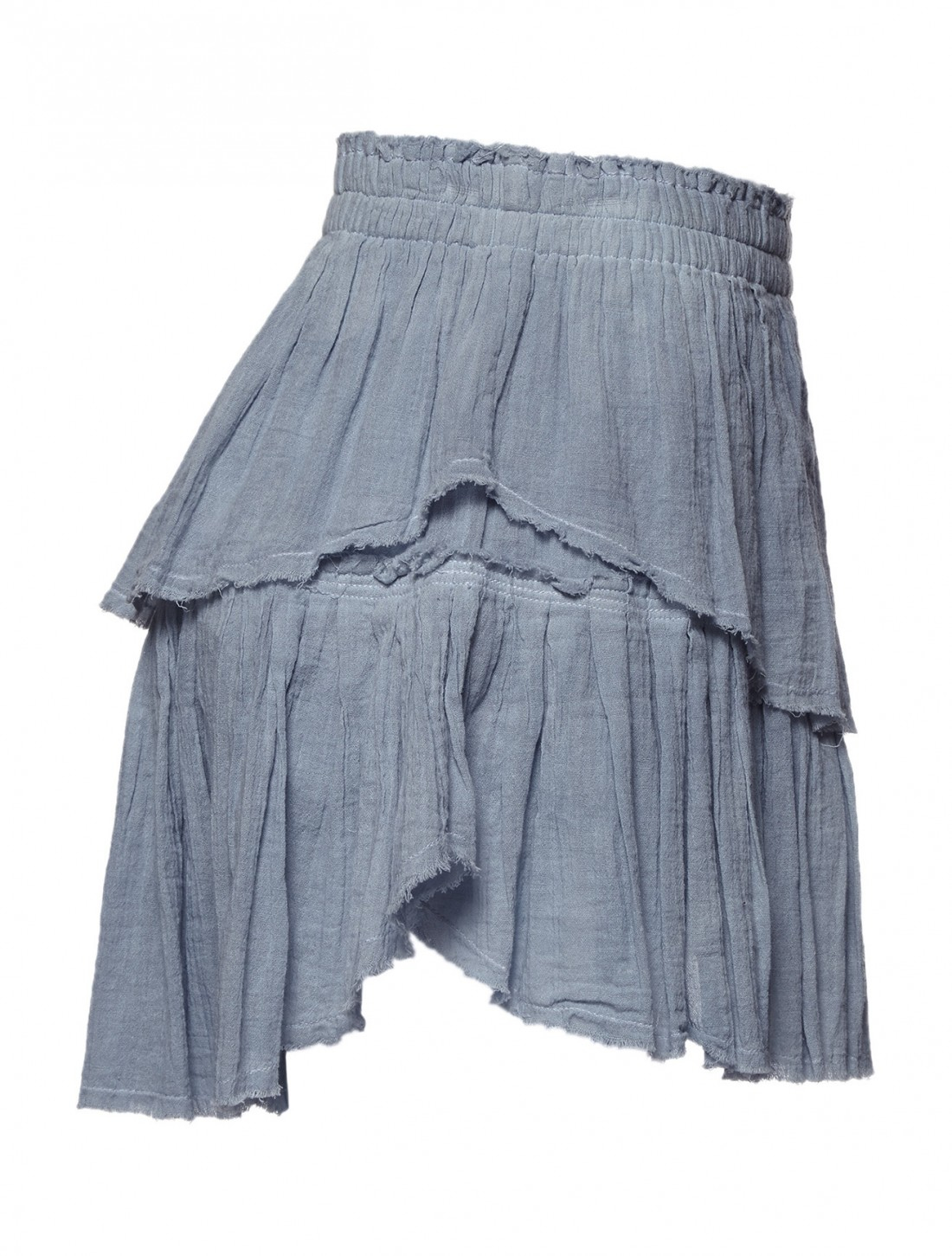 Love shack fancy Cotton Gauze Ruffle Mini Skirt in White (IVORY) Lyst