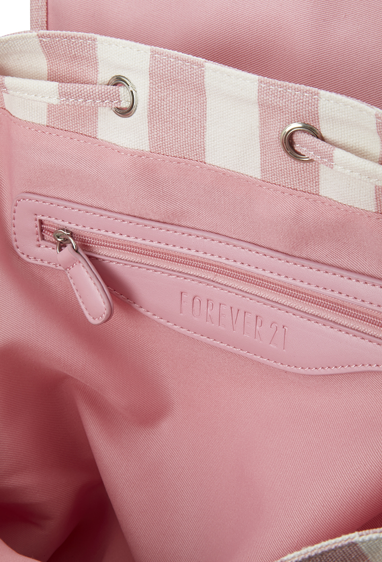 pink striped backpack