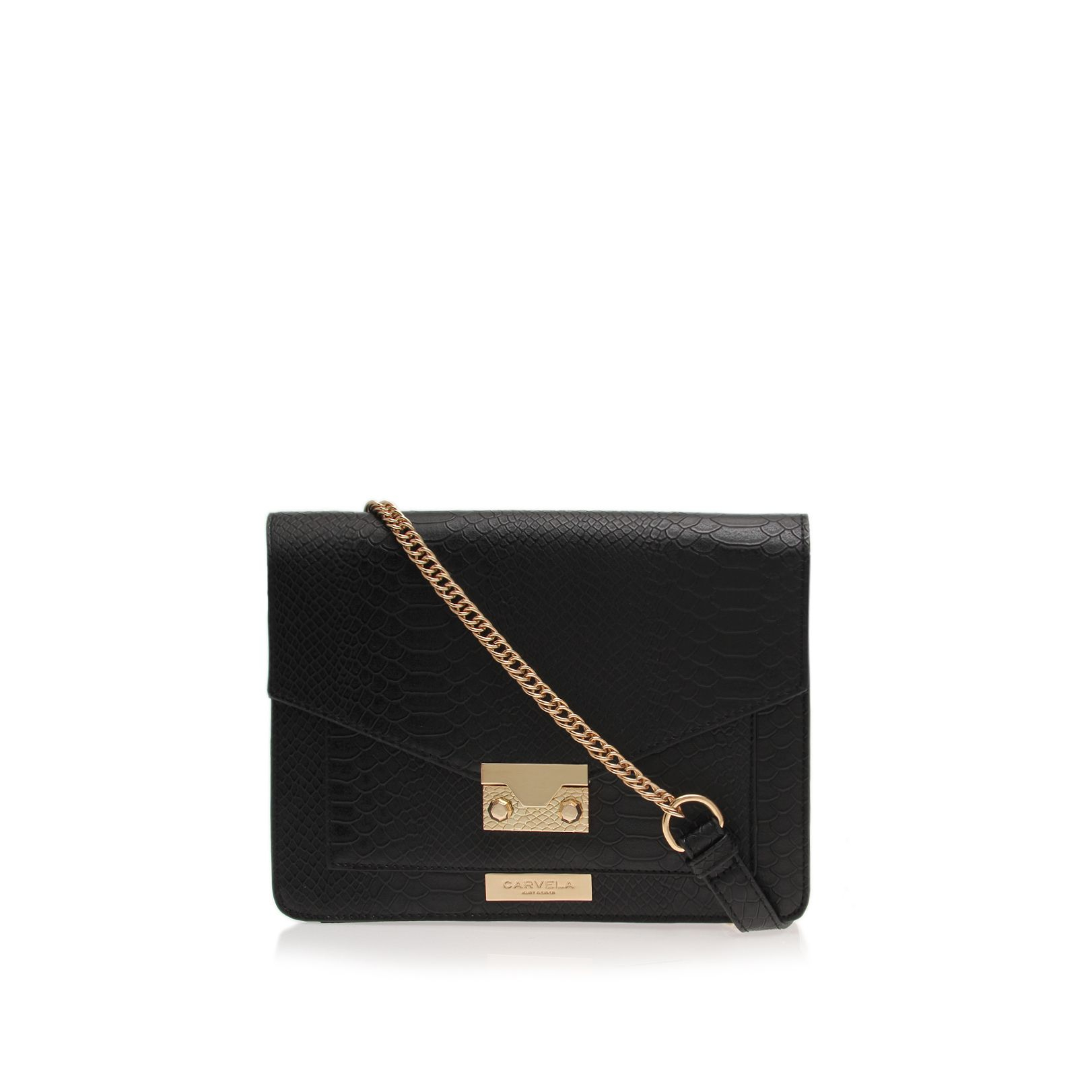 Carvela kurt geiger Brianna Lock Clutch Bag in Black | Lyst