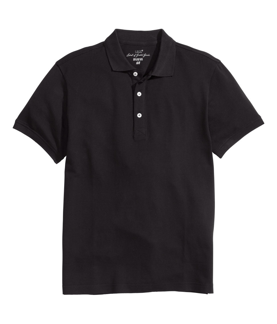H&m Polo Shirt in Black for Men | Lyst