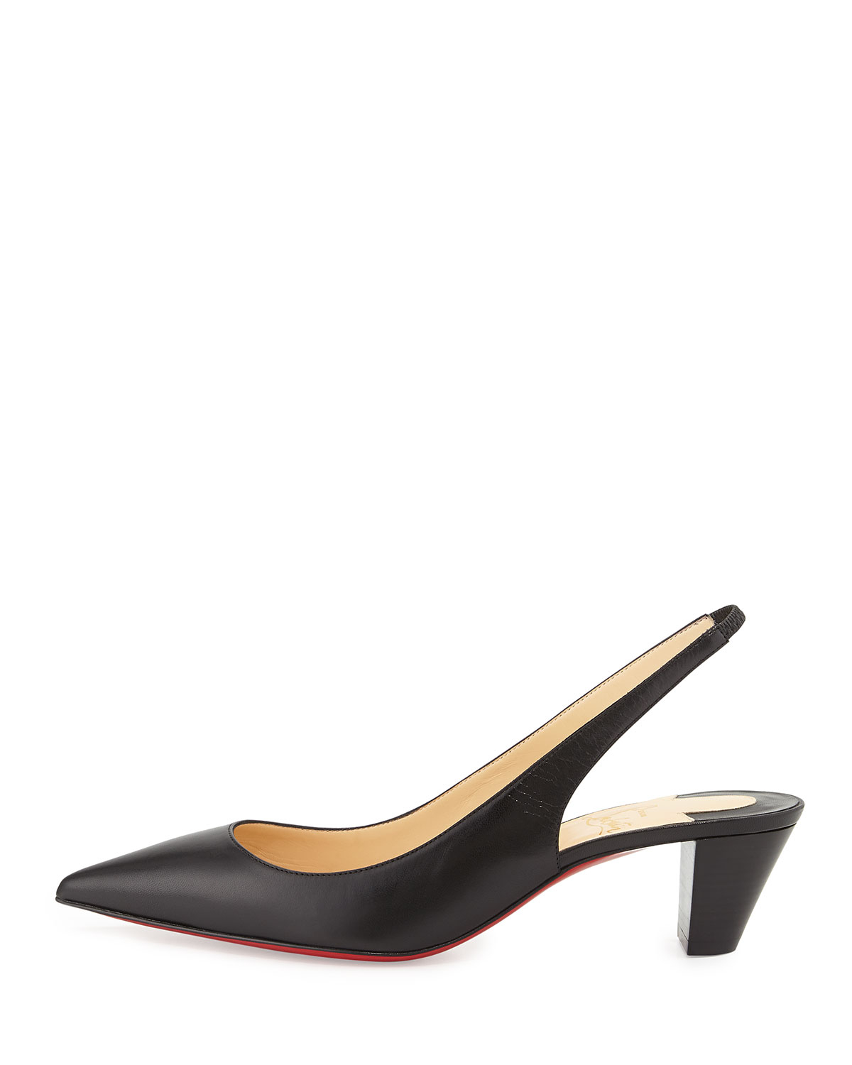 Lyst - Christian Louboutin Karelli Point-Toe Low-Heel Red Sole ...