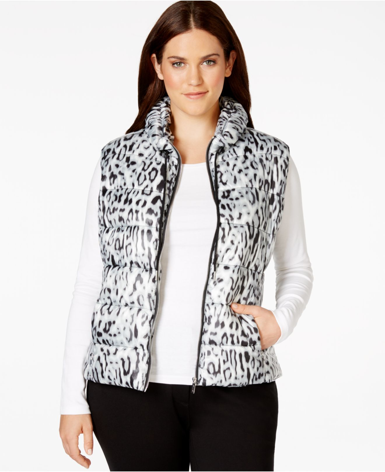 womens puffer vest plus size