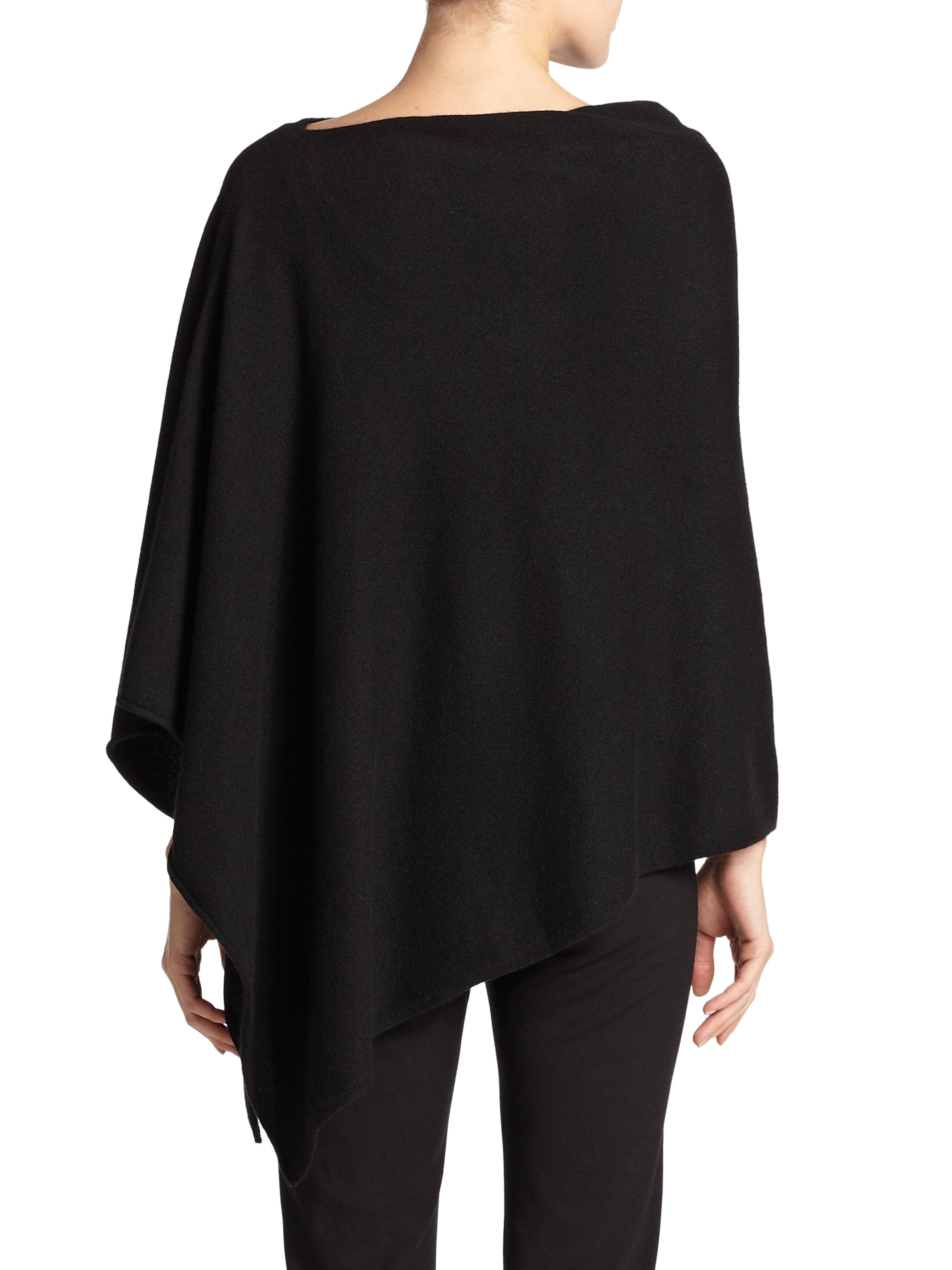 Lyst - Eileen Fisher Cashmere Poncho in Black