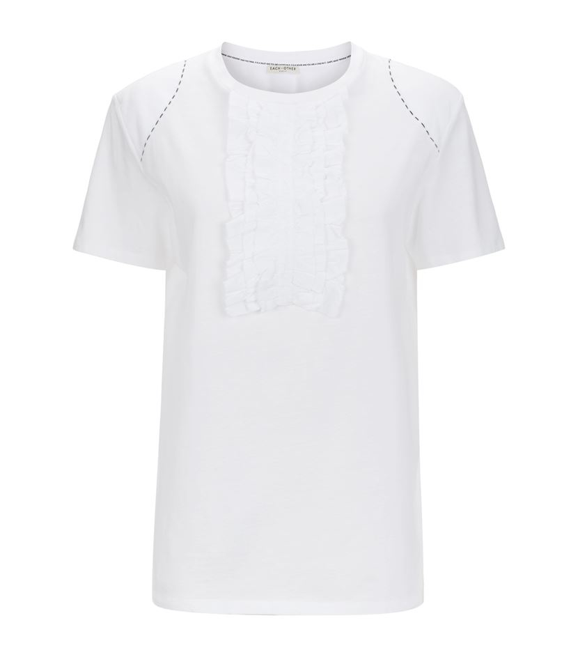 Ruffle bib T-shirt : Women shirts 