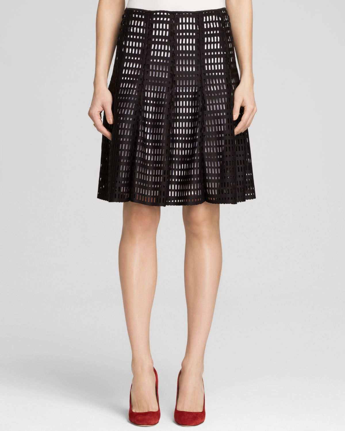 Calvin klein Scuba Grid Cutout Skirt Bloomingdale's Exclusive in